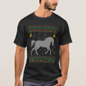 馬の動物愛好家クリスマス醜い馬のクリスマス Tシャツ (正面)