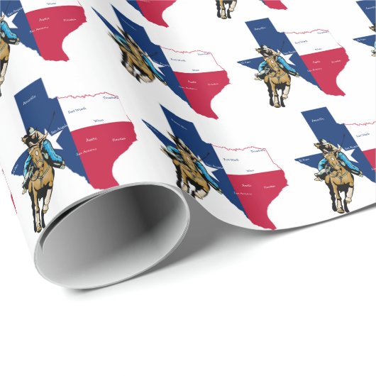 馬の包装紙のテキサス州の女性のカーボーイ ラッピングペーパー (ロールコーナー)