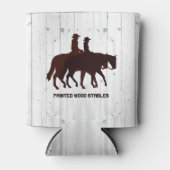 馬の厩西の馬の風化木材 缶クーラー (正面)