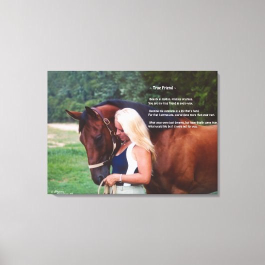 馬の友人の詩を伸ばしキャンバス印刷 キャンバスプリント (正面)