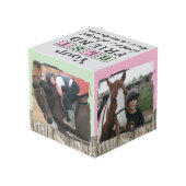 馬の友最高の人4写真の素朴な灰色の緑 フォトキューブ (裏面アングル)