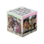 馬の友最高の人4写真の素朴な灰色の緑 フォトキューブ (正面アングル)