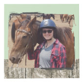 馬の友最高の人4写真の素朴な灰色の緑 フォトキューブ (正面)