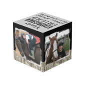 馬の友最高の人4写真の素朴な灰色の黒 フォトキューブ (裏面アングル)