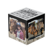 馬の友最高の人4写真の素朴な灰色の黒 フォトキューブ (正面アングル)