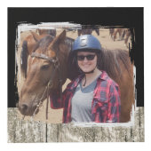 馬の友最高の人4写真の素朴な灰色の黒 フォトキューブ (正面)