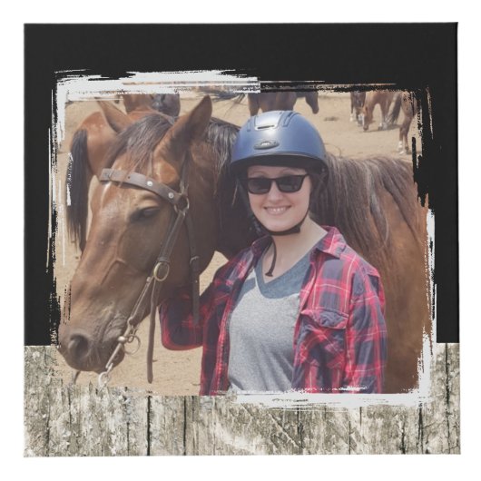 馬の友最高の人4写真の素朴な灰色の黒 フォトキューブ (正面)