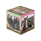 馬の友最高の人4写真の素朴な茶色の緑 フォトキューブ (裏面アングル)