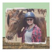 馬の友最高の人4写真の素朴な茶色の緑 フォトキューブ (正面)