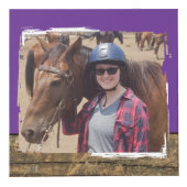 馬の友最高の人4写真素朴な茶色の紫 フォトキューブ (正面)