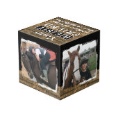 馬の友最高の人4写真素朴な茶色の黒 フォトキューブ (裏面アングル)