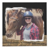 馬の友最高の人4写真素朴な茶色の黒 フォトキューブ (正面)