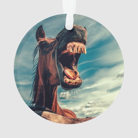 馬の口の歯ネイ野生馬の動物 オーナメント (裏面)