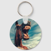 馬の口の歯ネイ野生馬の動物 キーホルダー (正面)