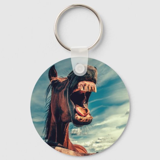 馬の口の歯ネイ野生馬の動物 キーホルダー (正面)