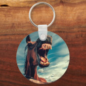 馬の口の歯ネイ野生馬の動物 キーホルダー (正面)