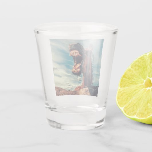 馬の口の歯ネイ野生馬の動物 ショットグラス (裏面)