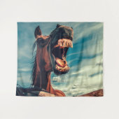 馬の口の歯ネイ野生馬の動物 タペストリー (正面(横))