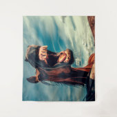 馬の口の歯ネイ野生馬の動物 タペストリー (正面)