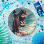 馬の口の歯ネイ野生馬の動物 ペーパープレート (パーティー)