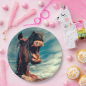 馬の口の歯ネイ野生馬の動物 ペーパープレート (パーティー)