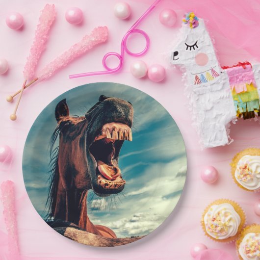 馬の口の歯ネイ野生馬の動物 ペーパープレート (パーティー)