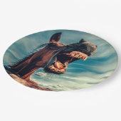 馬の口の歯ネイ野生馬の動物 ペーパープレート (アングル)