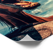 馬の口の歯ネイ野生馬の動物 ポスター (角)