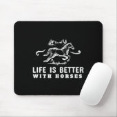 馬の可愛い乗馬で人生が良い マウスパッド (マウス)