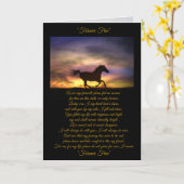 馬の同情カードオリジナル詩、損失 カード (黄色い花)