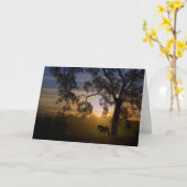 馬の同情カード カード (黄色い花)