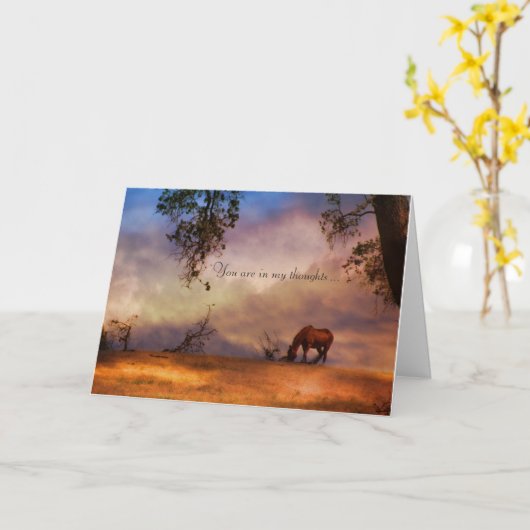 馬の同情カード カード (黄色い花)