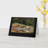 馬の同情カード、最も深い悔やみや弔慰馬 カード (黄色い花)