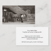 馬の名刺に蹄鉄を打っている蹄鉄工 名刺 (正面/裏面)