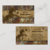 馬の名刺の西部のヴィンテージのダマスク織の錆 名刺 (正面/裏面)