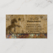 馬の名刺の西部のヴィンテージのダマスク織の錆 名刺 (裏面)