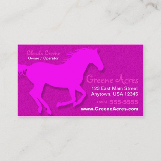 馬の名刺-ピンク 名刺 (正面)