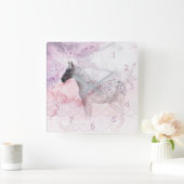 馬の吹雪 スクエア壁時計 (ホーム)