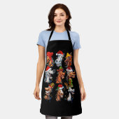 馬の品種の恋人メリークリスマスクリスマスの馬 エプロン (着用した状態)