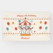 馬の回転木馬の旗 横断幕 (横)