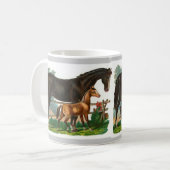 馬の図解入りの、写真付きのなマグ コーヒーマグカップ (正面左)
