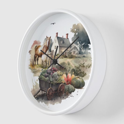 馬の国は農家の水の色を生産する 壁時計 (傾斜)