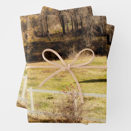 馬の国素朴秋の切り離 ラッピングペーパーシート (インサイチュ)