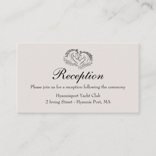 馬の国素朴西部のウェディングレセプション エンクロージャーカード (正面)