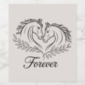 馬の国素朴西部エレガントな結婚式 ワインラベル (シングルラベル)