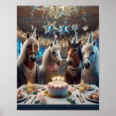 馬の壁アート、馬の誕生日パーティおもしろい、馬 ポスター (正面)