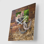 馬の壁時計の馬の写真、名前 スクエア壁時計 (傾斜)