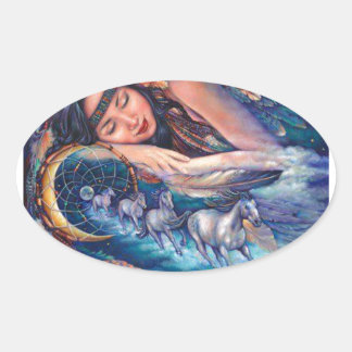 馬の夢 楕円形シール