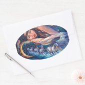 馬の夢 楕円形シール (封筒)