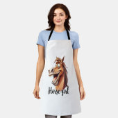 馬の女おもしろいの子 エプロン (着用した状態)